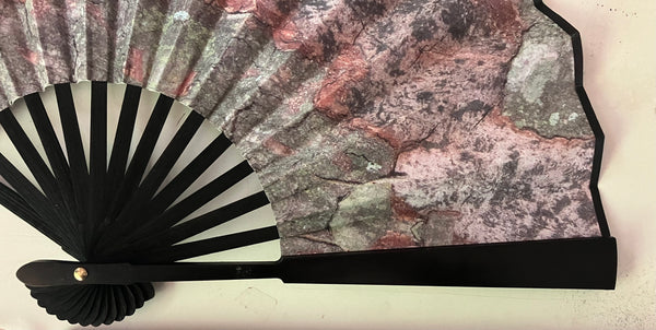 WinterPrint Lichen Silk Hand Fan