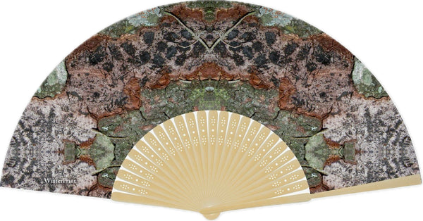 WinterPrint Lichen Paper Hand Fan