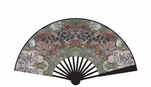 WinterPrint Lichen Silk Hand Fan